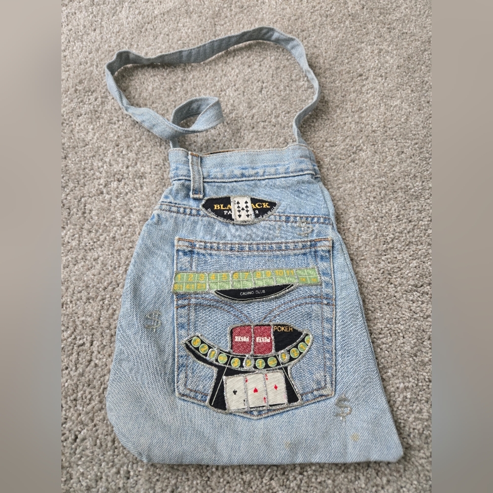 Denim Handbag Vintage UNIQUE Hand Crafted Jean Shoulder Bag